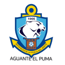 a logo for aguante el puma shows a lion and a soccer ball