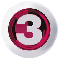 a red and white circle with the number 3 inside