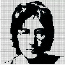 a black and white cross stitch pattern of a woman 's face