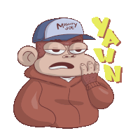 a cartoon of a monkey wearing a hat that says " mighty joe "