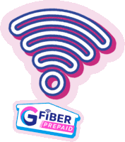 an advertisement for g fiber prepaid shows a wifi symbol