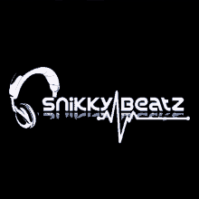 a logo for snikky beatz shows a pair of headphones on a black background