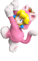 princess peach is wearing a cat costume with a crown on her head