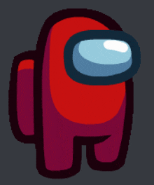 a red among us character with a blue circle around his head