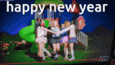 a computer screen with a happy new year greeting on it