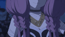 a woman with purple hair says vomit you wound me and it took a lot of work