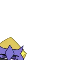 a cartoon drawing of a girl with purple hair