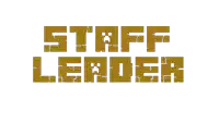 a logo that says staff leader in gold letters