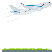 an airplane is flying over a green field