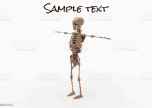 a 3d rendering of a human skeleton with arms outstretched royalty free