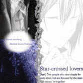 a poster that says star-crossed lovers with a picture of a man