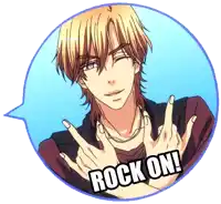 a cartoon of a man making a rock on sign