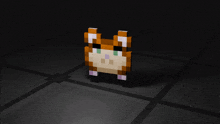 a pixel art of a hamster with a purple nose