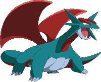 a cartoon drawing of a blue and red dragon