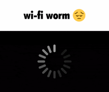 a wi-fi worm with a sad face and a loading circle