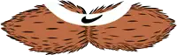 a cartoon drawing of a hedgehog 's face with a nike logo on it