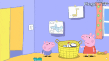 a peppa pig video is being played on a mega player