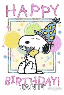 a snoopy birthday card that says happy birthday