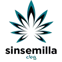 a logo for sinsemilla cbg shows a marijuana leaf