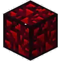 a minecraft block with red bricks on it is sitting on a white background .