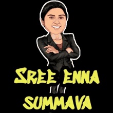 a cartoon of a woman with the name sree enna summava below her