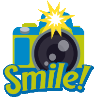 a picture of a camera with the word smile written underneath it