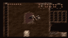 a screenshot of a video game shows a skeleton and a bat