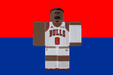 a basketball player wearing a bulls jersey number 8