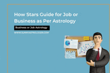 how stars guide for job or business as per astrology with a man in front of a bulletin board