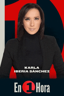 a woman named karla iberia sanchez is on a poster