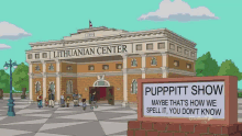 the lithuanian center has a sign that says puppyitt show