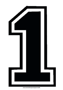 the number 1 is black and white with a white border .