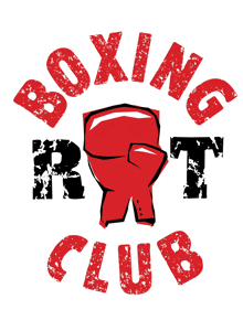 a boxing club logo with a red glove