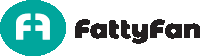 a logo for fattyfan with a blue circle