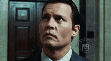 a close up of a man 's face with the words johnnydepp gifs visible