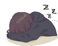 a cartoon of a girl sleeping with the letters zzz behind her