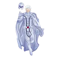 a cartoon drawing of a superhero holding a mask