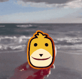 a picture of a cartoon character on the beach