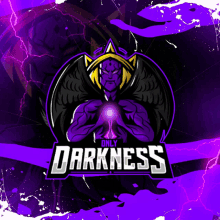 a logo for only darkness shows a purple demon