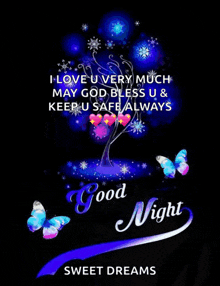 i love u very much may god bless u & keep u safe always sweet dreams