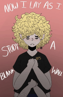 a drawing of a girl with the words now i lay as i study plank and walk