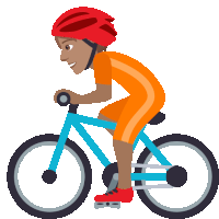 a person wearing a red helmet is riding a bike