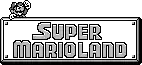 a black and white logo for a video game called super marioland