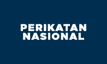 a blue background with perikatan nasional written in white