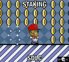 a pixel art illustration of a sdlc staking