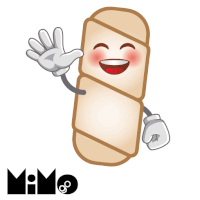 a cartoon drawing of a bread stick with a face and arms