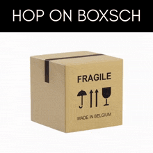 a box that says fragile made in belgium