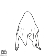 a black and white drawing of a ghost by u roy @ diem archive