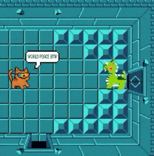 a cat and a dragon are fighting in a video game .