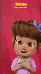 a cartoon girl with jumbo written on the top